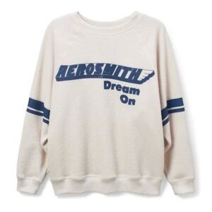 Daydreamer LA Aerosmith Dream On Cream and Blue Reverse Sweatshirt